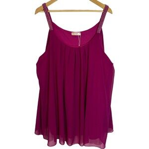 Maner Women's Plus Size Sleeveless Top - Beaded Straps - Size 4XL NWOT